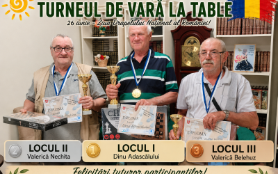 Seniorii din Dorohoi au celebrat competiția, comunitatea și valorile naționale la Turneul de Vară la table