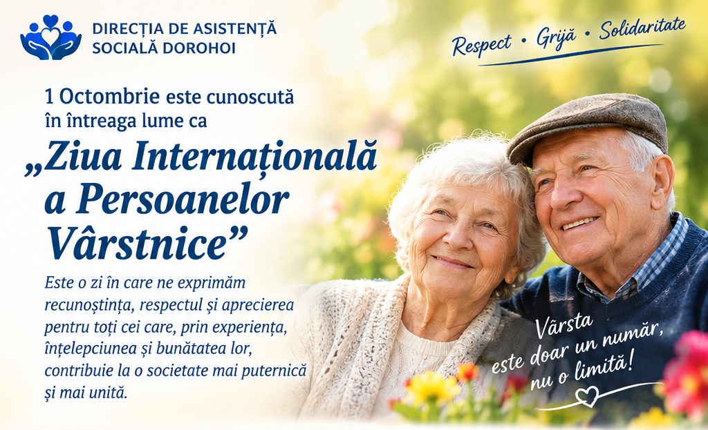 1 octombrie – Ziua Internațională a Persoanelor Vârstnice
