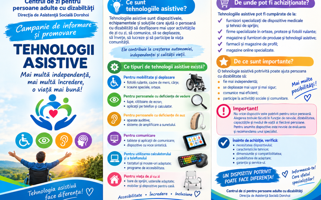 Tehnologii asistive – Sprijin pentru o viață independentă și accesibilă